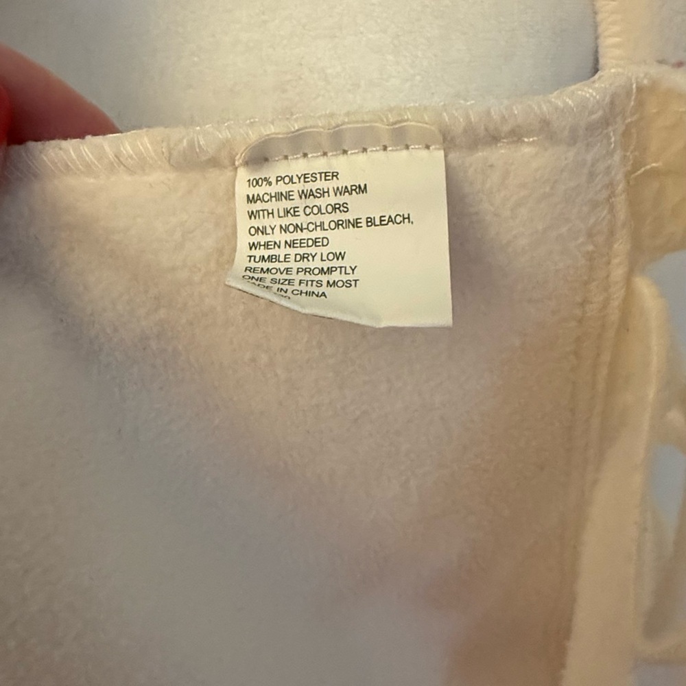 Fleece Scarf, Cream - Picture 2 of 3